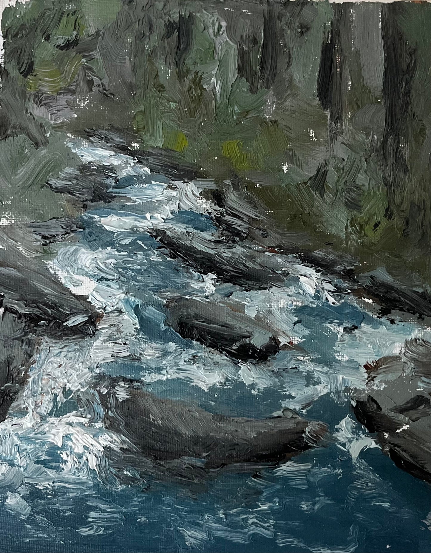Forest River Oil Painting