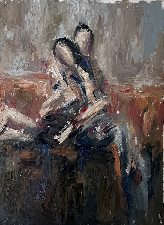 Lovers on the Subway Oil Painting