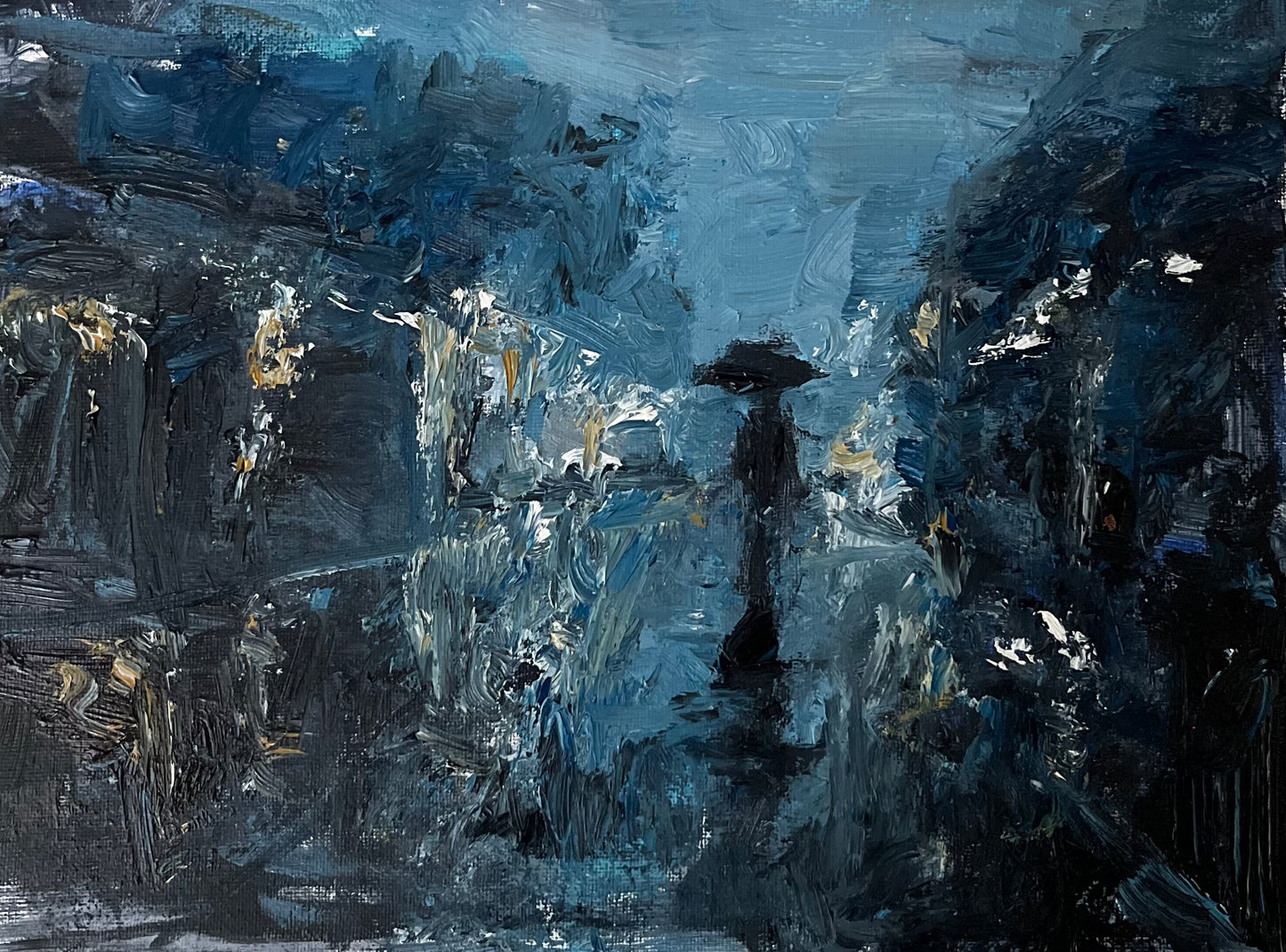 Walking in the Rain Oil Painting